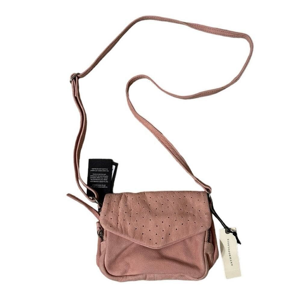 DAY & MOOD For Anthropology NWT Nelly Leather Crossbody Bag Rose Dawn